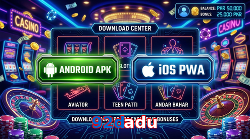 Main screen of 92Dadu download page for PK players
